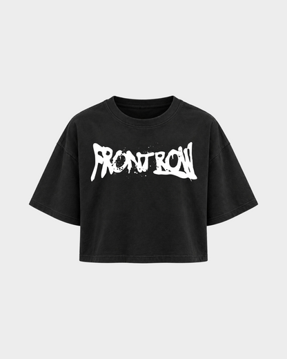 Frontrow ANL – Crop Top in Schwarz – Vorderansicht