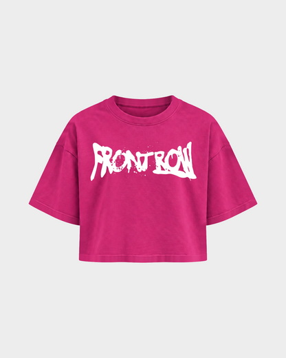 Frontrow ANL – Crop Top in Hibiskus Pink – Vorderansicht