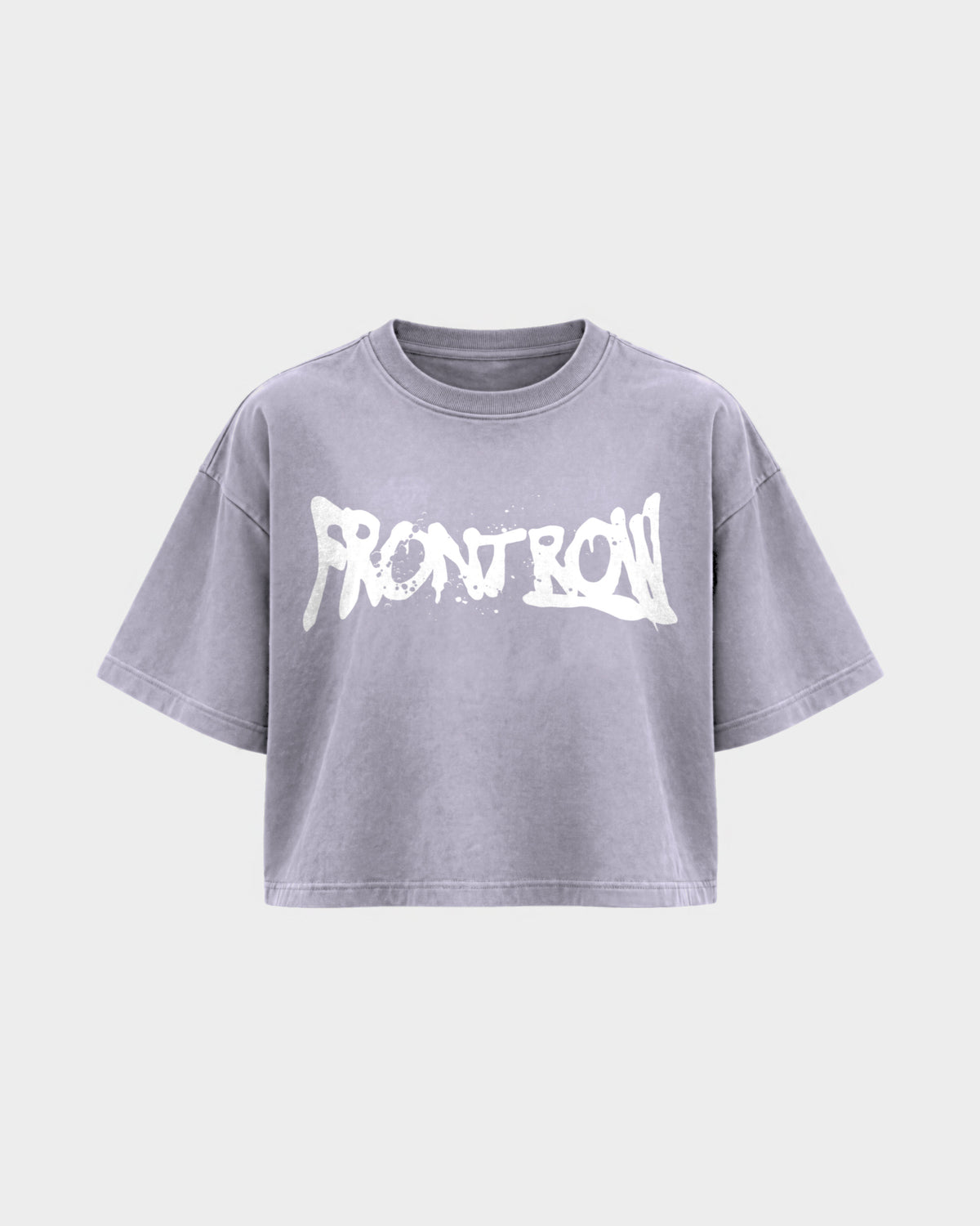 Frontrow ANL – Oversized Crop Top in Soft Lila, Frontprint – Hard Nights