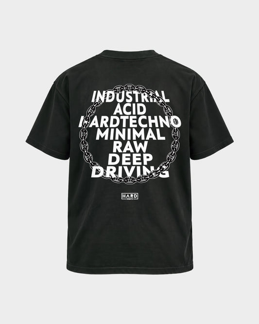 Genre – Basic Shirt in Schwarz, Rückenprint – Hard Nights