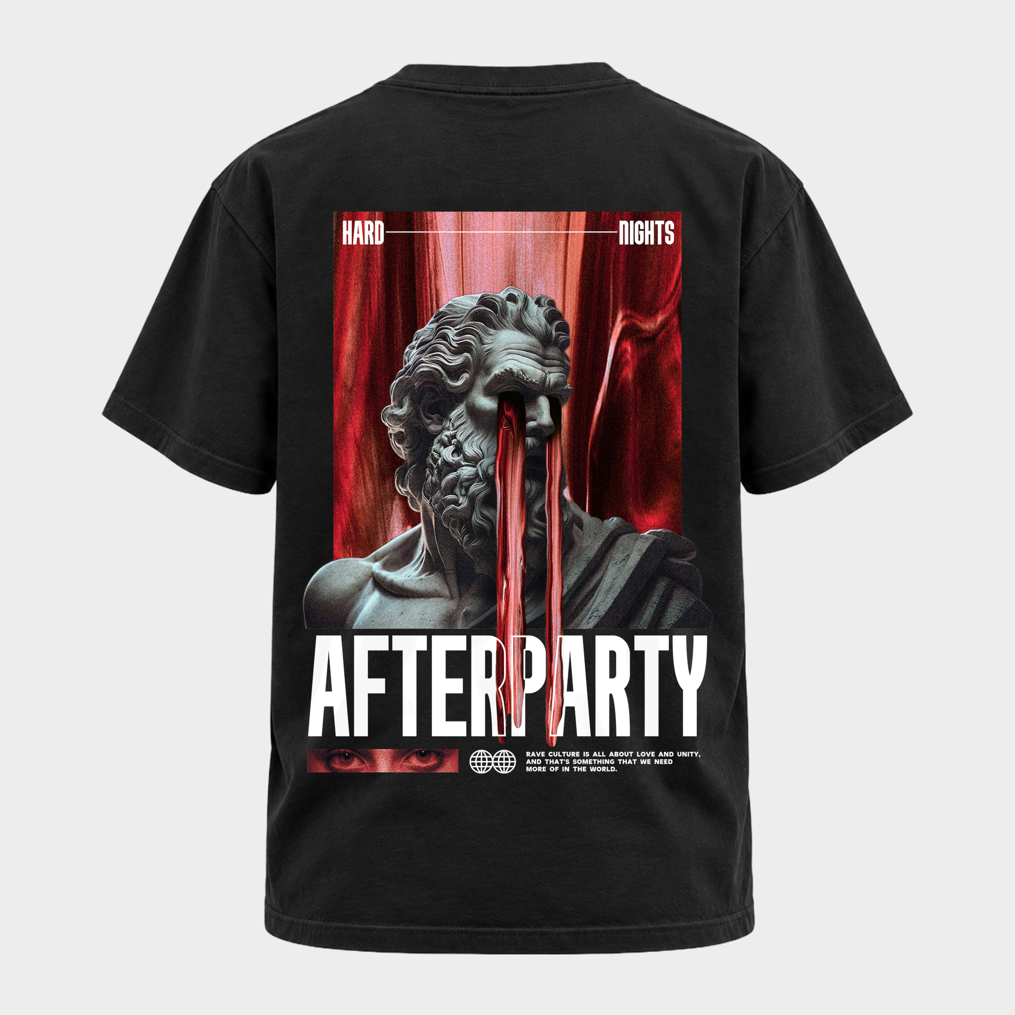 Greek Afterparty – Basic Shirt in Black – Rückansicht