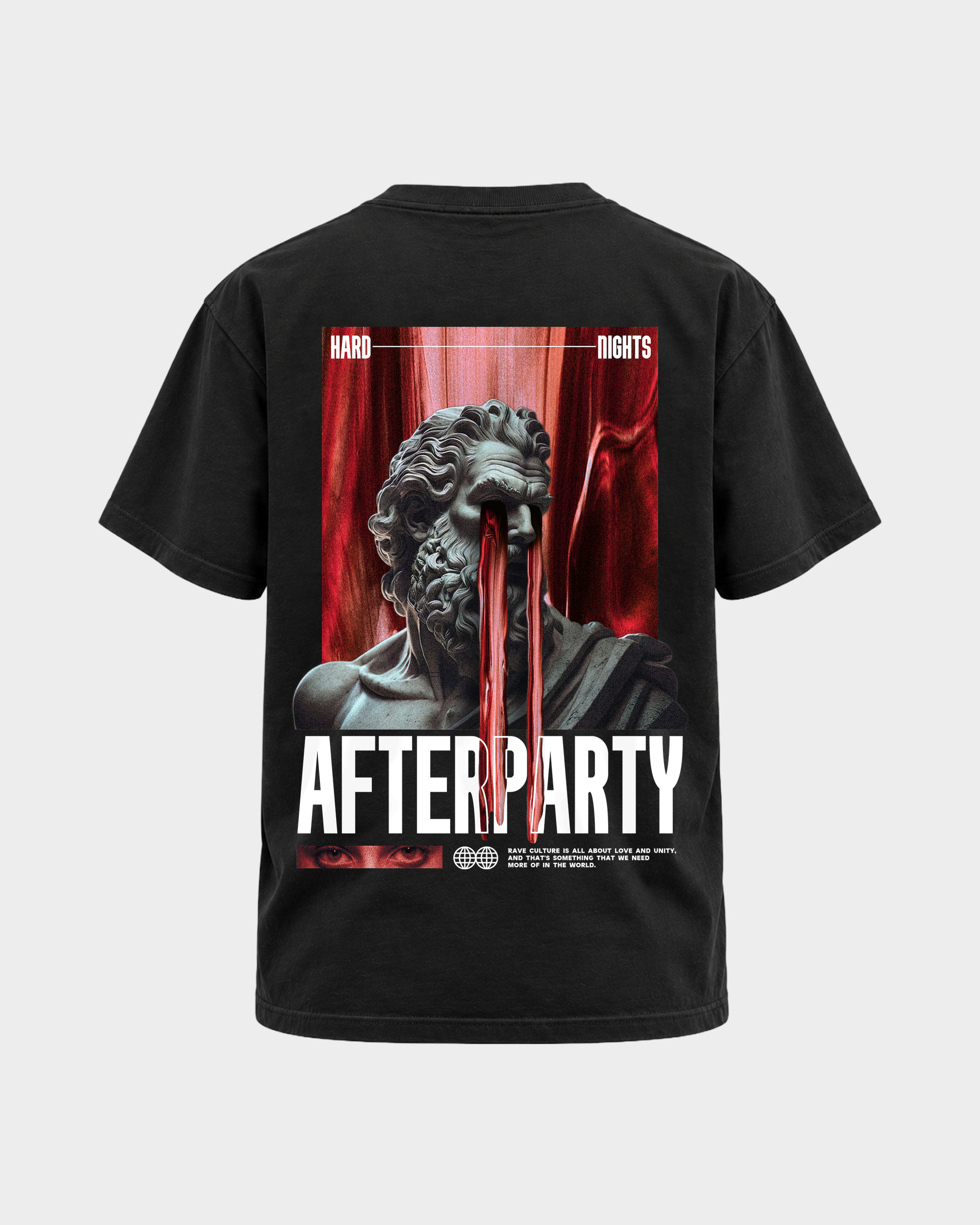 Greek Afterparty – Basic Shirt in Black – Rückansicht