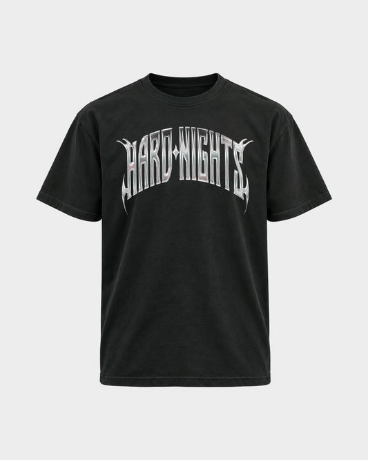 Hard Dog – Basic Shirt in Schwarz, Frontprint – Hard Nights