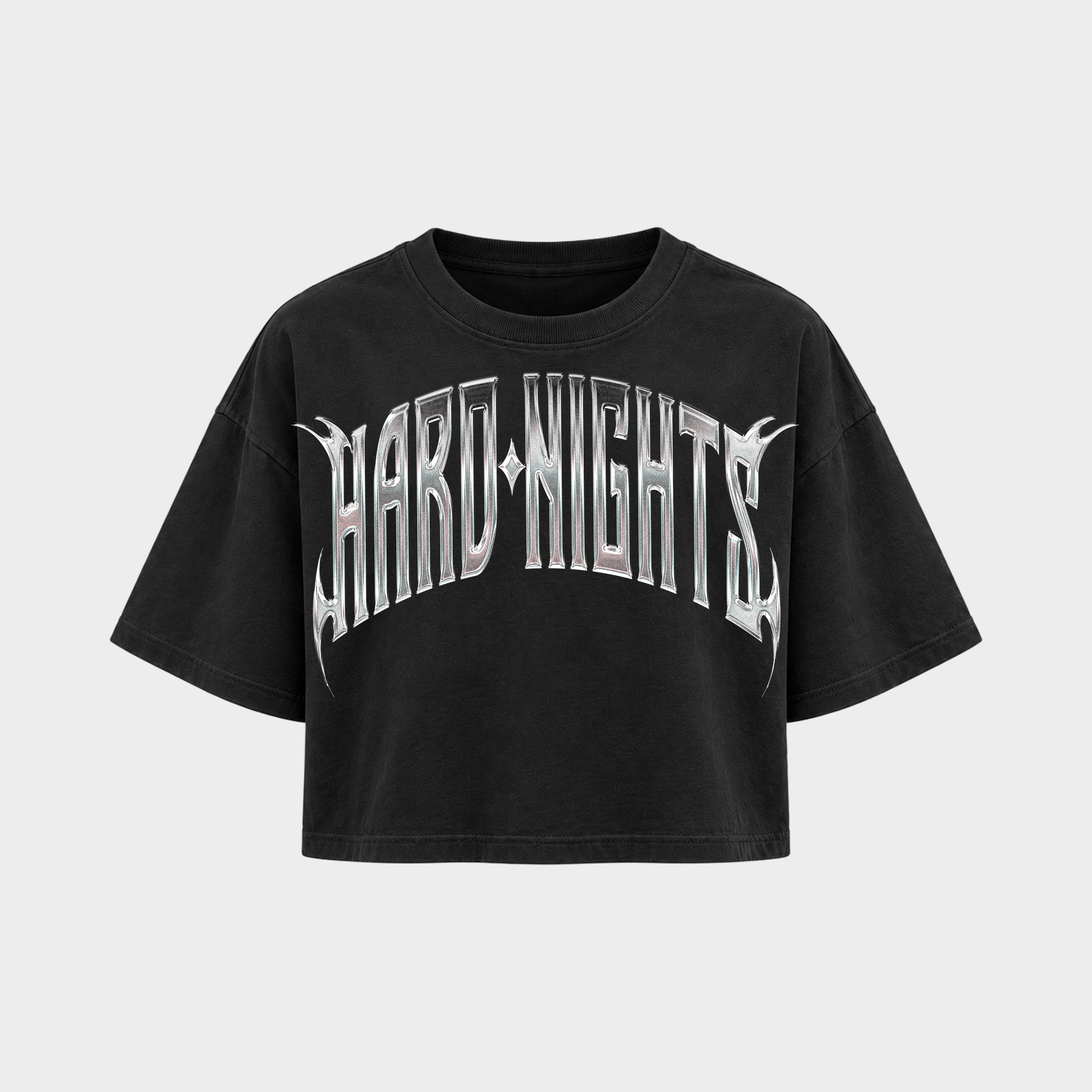 Hard Dog – Crop Top in Schwarz – Vorderansicht