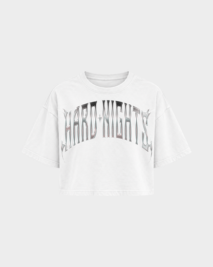Hard Dog – Crop Top in Weiß – Vorderansicht