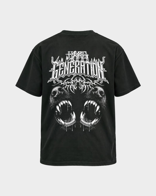 Hard Generation – Basic Shirt in Schwarz, Rückenprint – Hard Nights