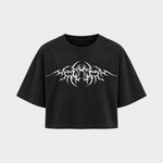 Hard Generation – Crop Top in Schwarz – Vorderansicht