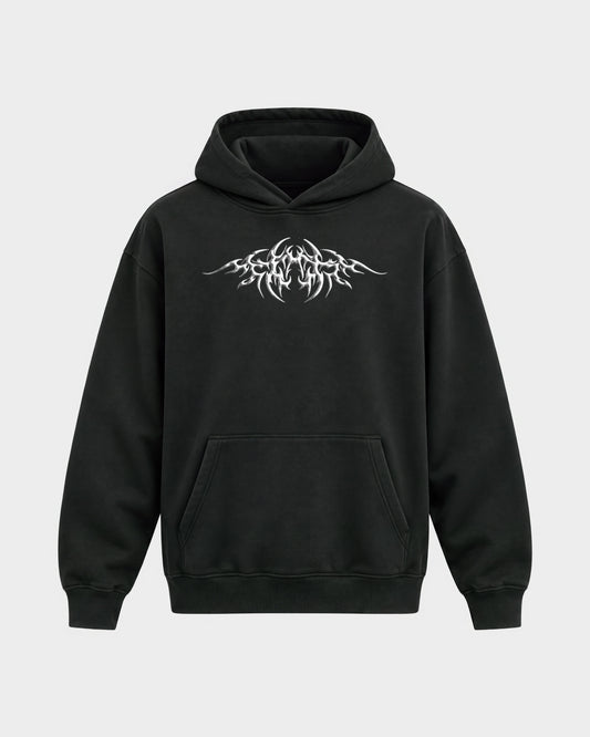 Hard Generation – Oversized Hoodie in Schwarz, Frontprint – Hard Nights