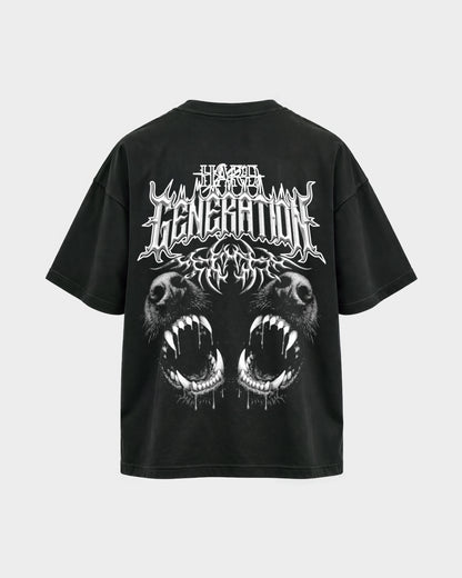 Hard Generation – Oversized Shirt in Schwarz, Rückenprint – Hard Nights