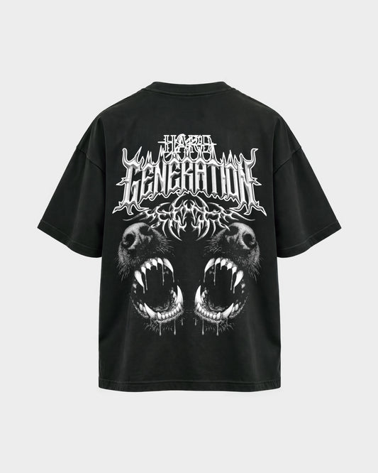 Hard Generation – Oversized Shirt in Schwarz, Rückenprint – Hard Nights