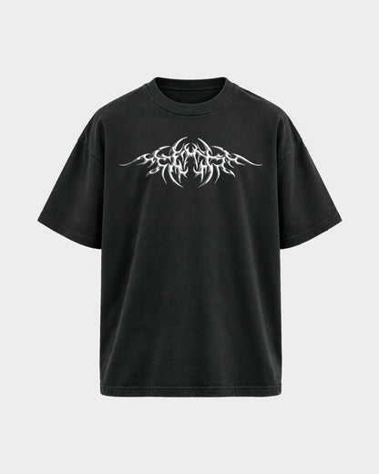 Hard Generation – Oversized Shirt in Schwarz, Frontprint – Hard Nights