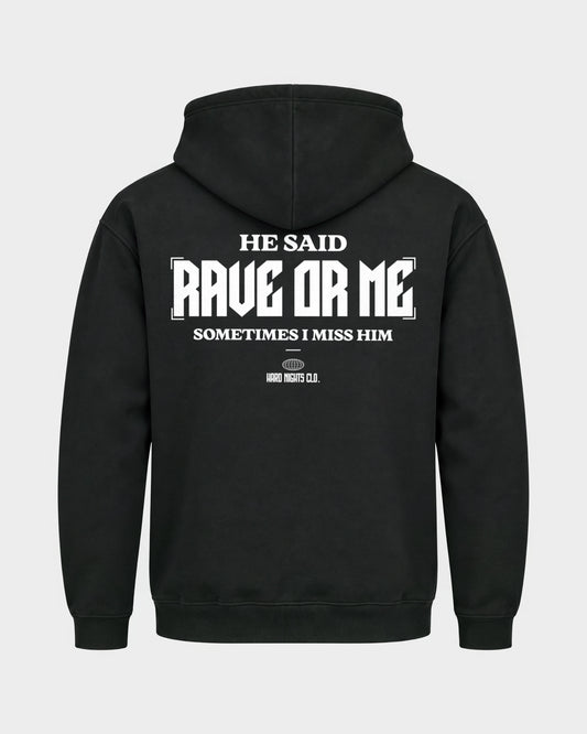 He said – Basic Hoodie in Schwarz, Rückenprint – Hard Nights