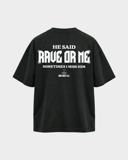 He said – Oversized Shirt in Schwarz, Rückenprint – Hard Nights