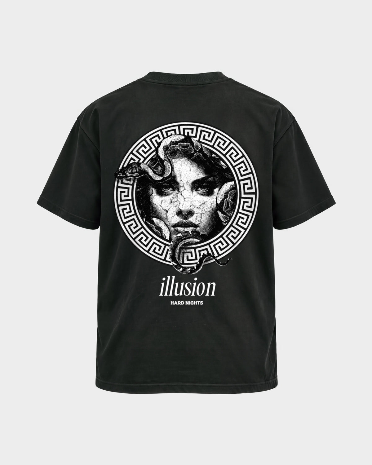 Illusion – Basic Shirt in Schwarz, Rückenprint – Hard Nights