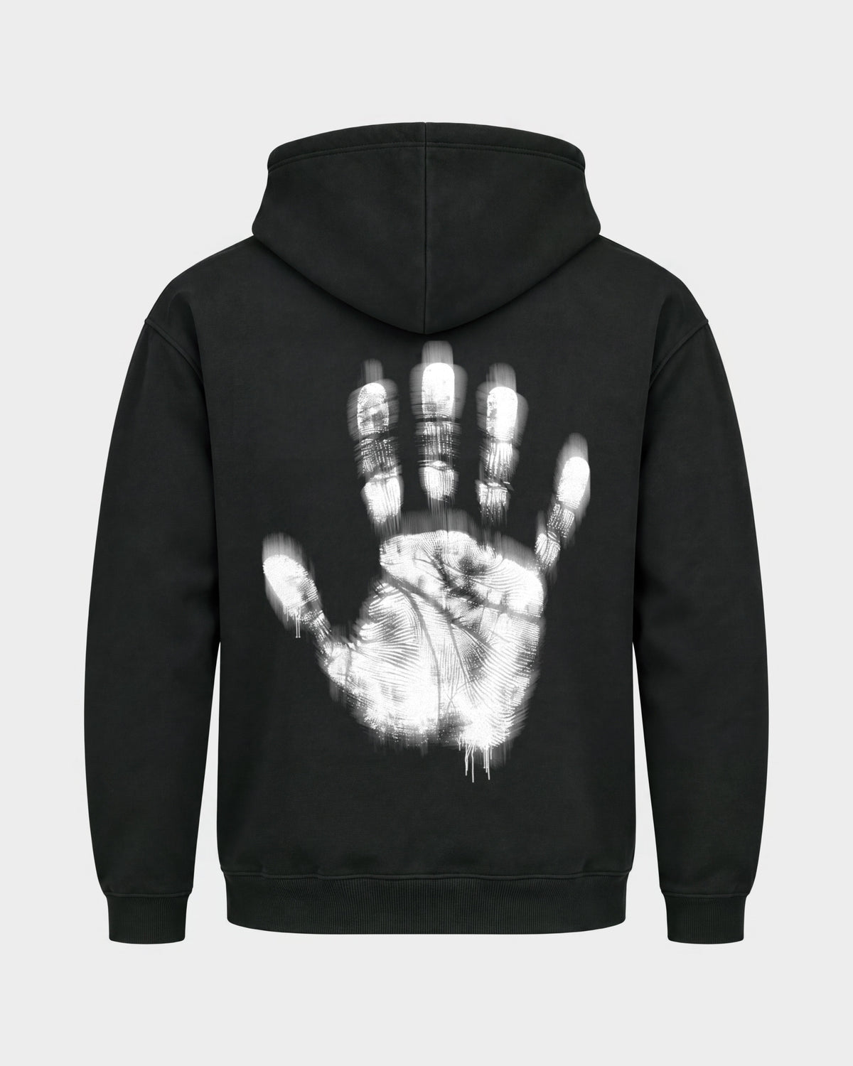 Last night a dj saved my life – Basic Hoodie in Schwarz, Rückenprint – Hard Nights