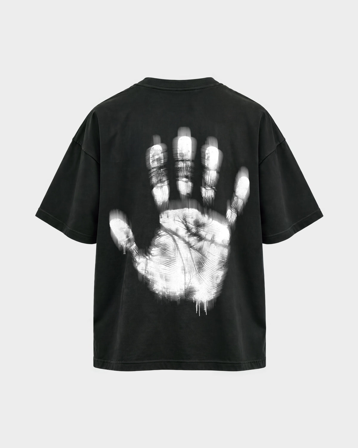 Last night a dj saved my life – Oversized Shirt in Schwarz, Rückenprint – Hard Nights