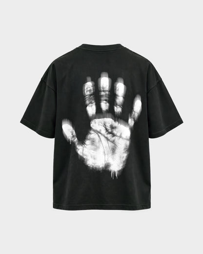 Last night a dj saved my life – Oversized Shirt in Schwarz, Rückenprint – Hard Nights