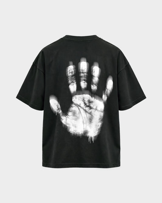 Last night a dj saved my life – Oversized Shirt in Schwarz, Rückenprint – Hard Nights
