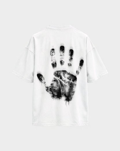 Last night a dj saved my life – Oversized Shirt in Weiß, Rückenprint – Hard Nights