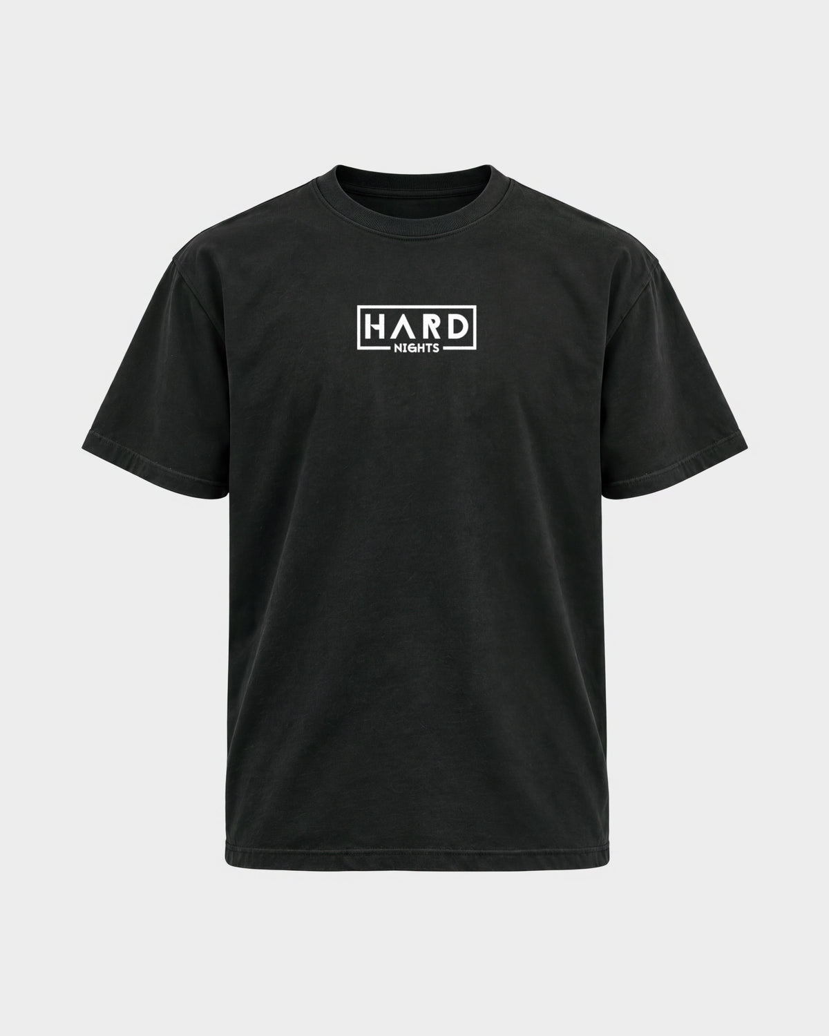 Hard Nights Logo – Basic Shirt in Schwarz, Frontprint – Hard Nights