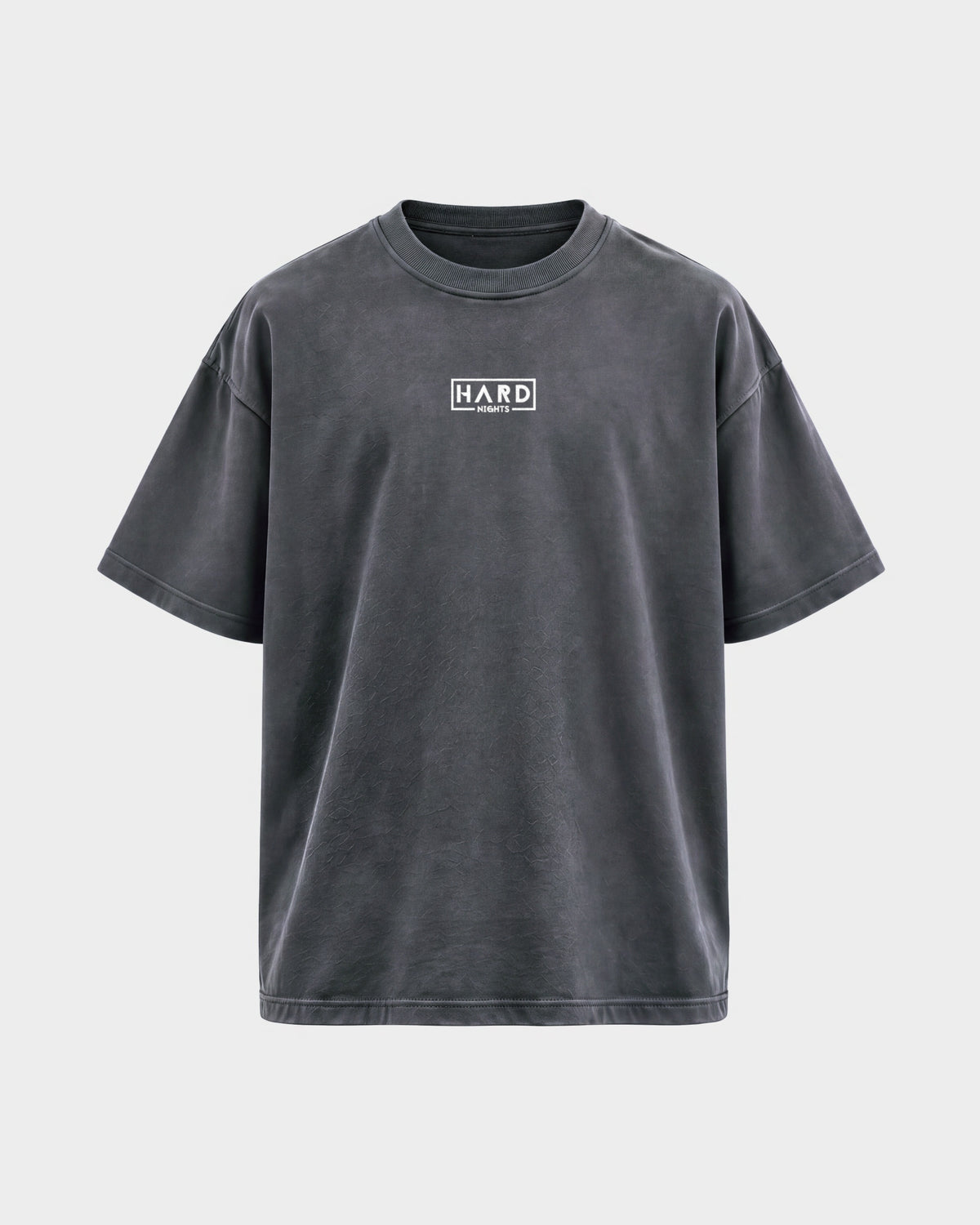 Hard Nights Logo – Oversized Shirt in Anthrazit, Frontprint – Hard Nights