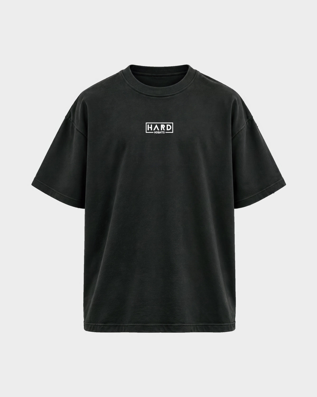 Hard Nights Logo – Oversized Shirt in Schwarz, Frontprint – Hard Nights