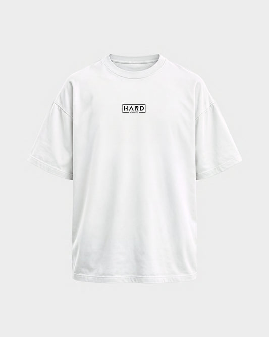 Hard Nights Logo – Oversized Shirt in Weiß, Frontprint – Hard Nights