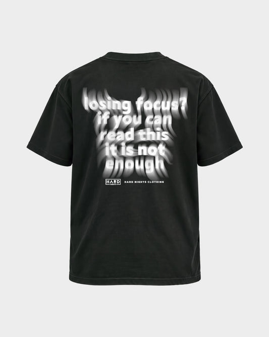 Losing focus? – Basic Shirt in Schwarz, Rückenprint – Hard Nights