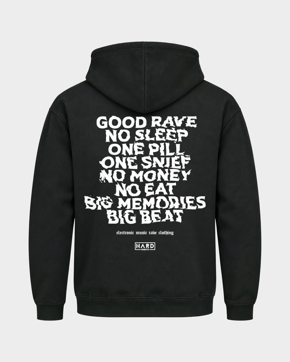 Memories – Basic Hoodie in Schwarz, Rückenprint – Hard Nights