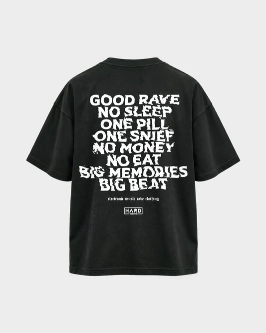 Memories – Oversized Shirt in Schwarz, Rückenprint – Hard Nights