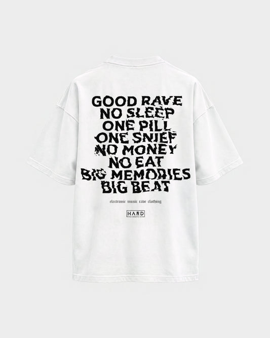 Memories – Oversized Shirt in Weiß, Rückenprint – Hard Nights