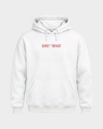 Midnight Owls – Basic Hoodie in Weiß, Frontprint – Hard Nights