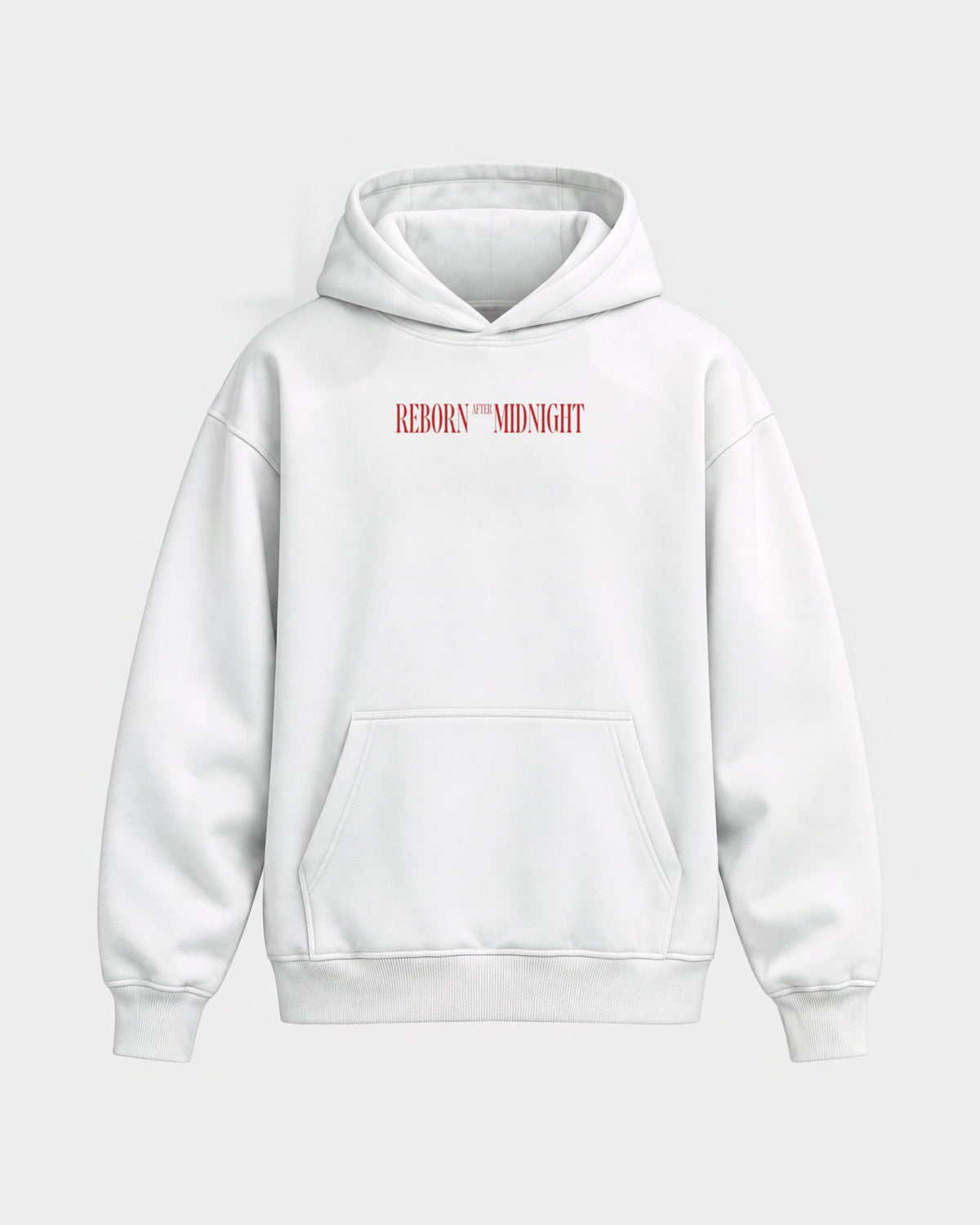 Midnight Owls – Oversized Hoodie in Weiß, Frontprint – Hard Nights