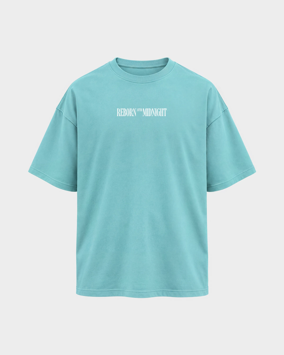 Midnight Owls – Oversized Shirt in Berylblau, Frontprint – Hard Nights