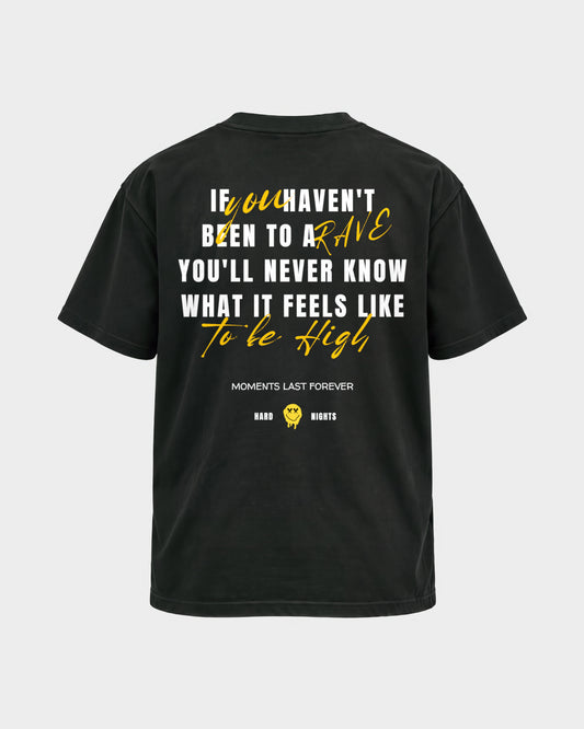 Moments last forever – Basic Shirt in Schwarz, Rückenprint – Hard Nights