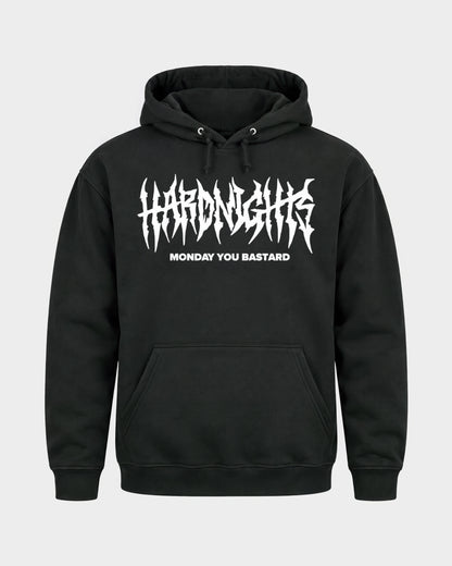 Monday you bastard – Basic Hoodie in Schwarz, Frontprint – Hard Nights