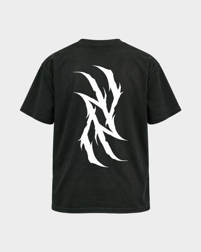 Monday you bastard – Basic Shirt in Schwarz, Rückenprint – Hard Nights