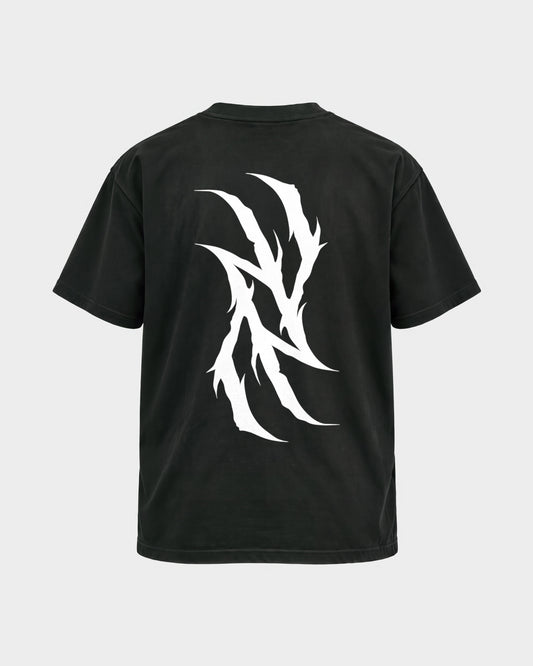 Monday you bastard – Basic Shirt in Schwarz, Rückenprint – Hard Nights