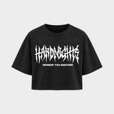 Monday you bastard – Crop Top in Schwarz – Vorderansicht