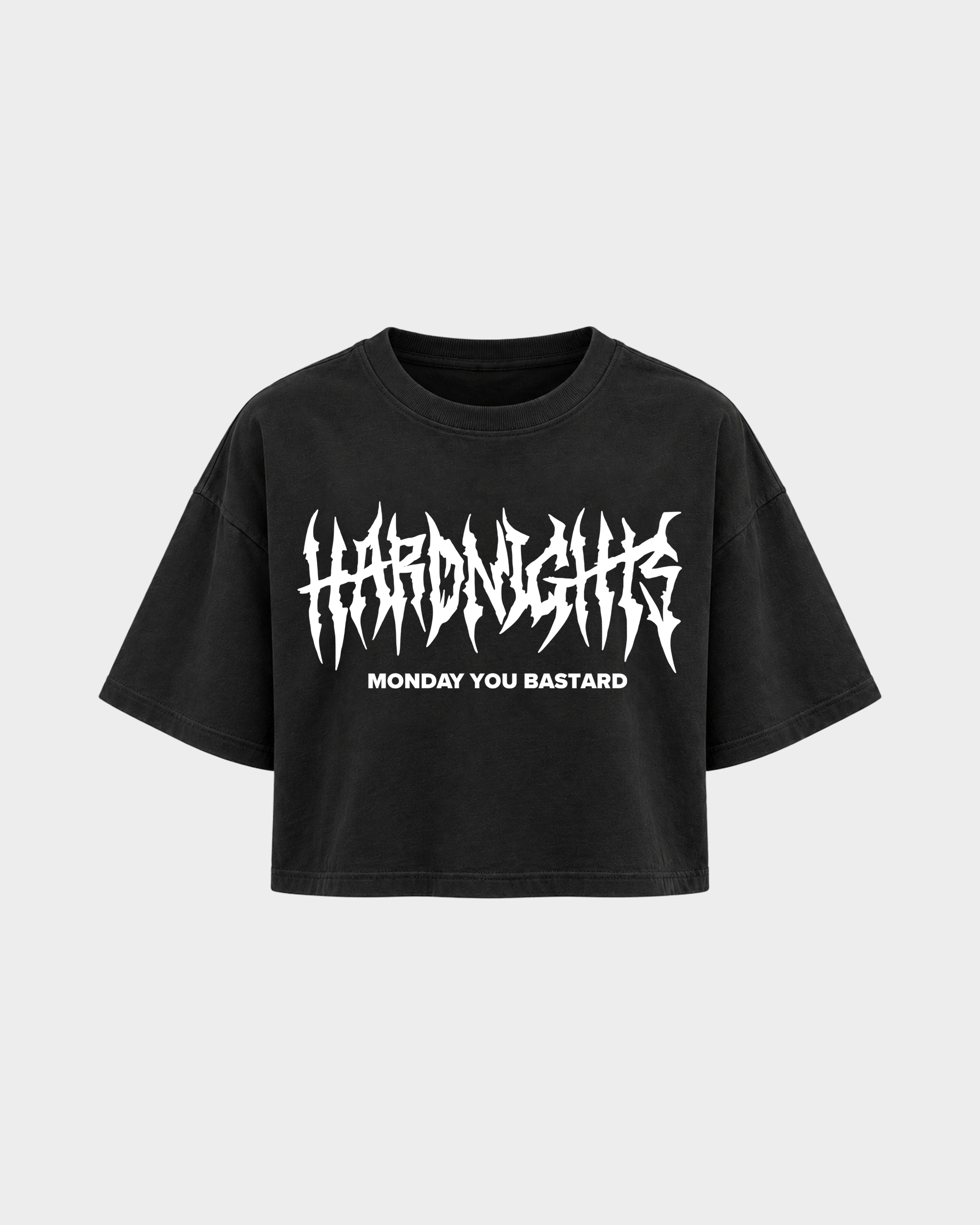 Monday you bastard – Crop Top in Schwarz – Vorderansicht