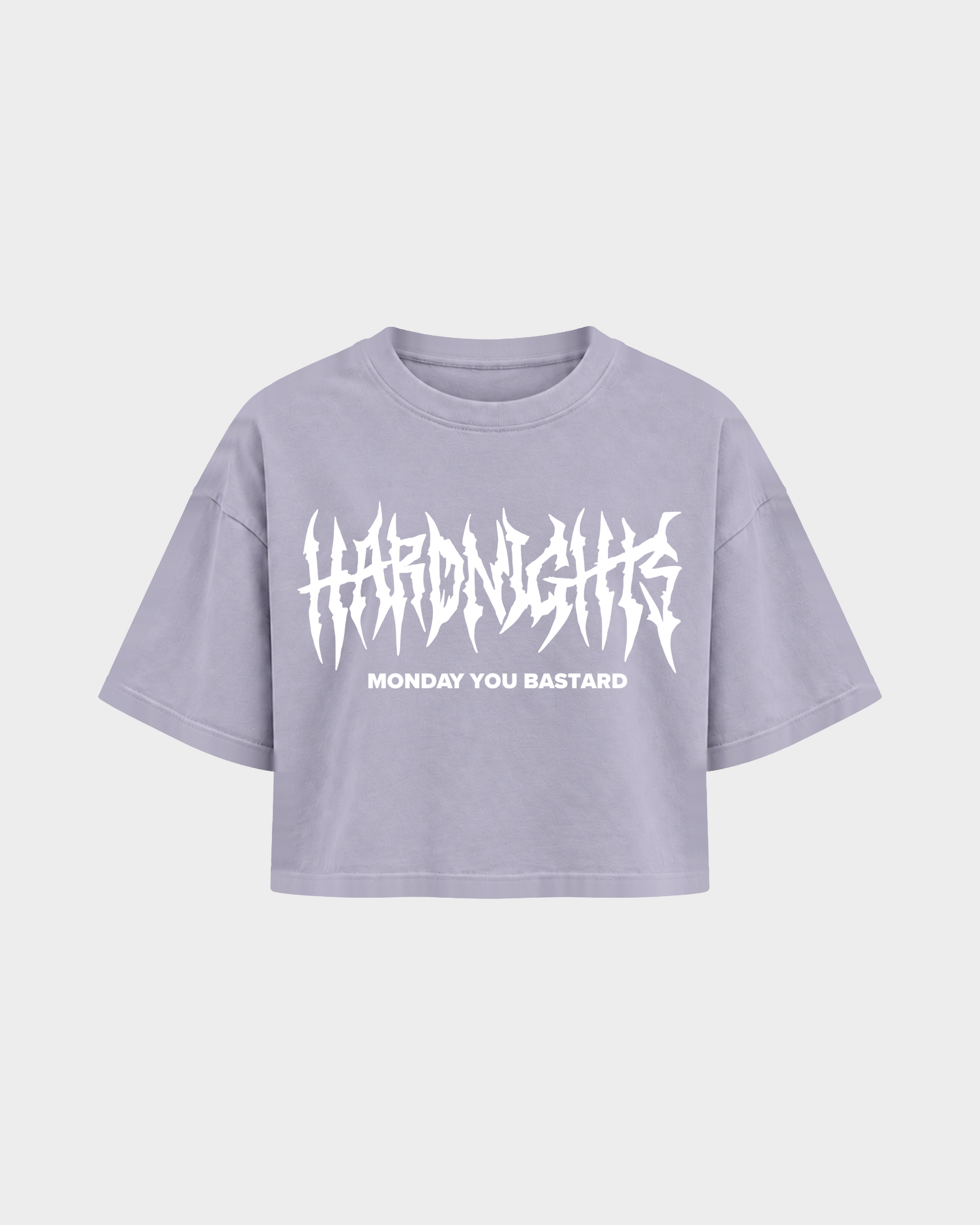 Monday you bastard – Crop Top in Soft Lilac – Vorderansicht