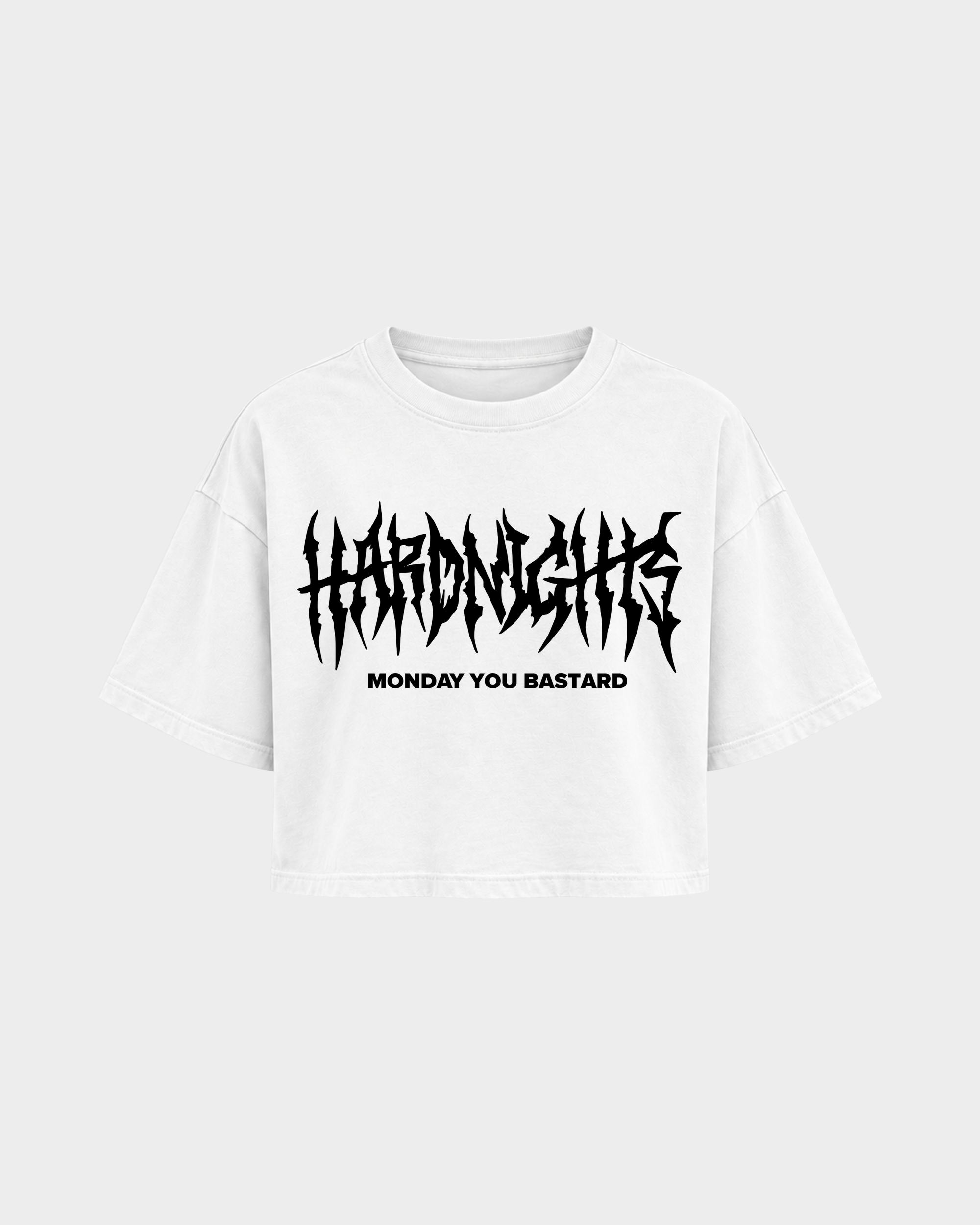 Monday you bastard – Crop Top in Weiß – Vorderansicht