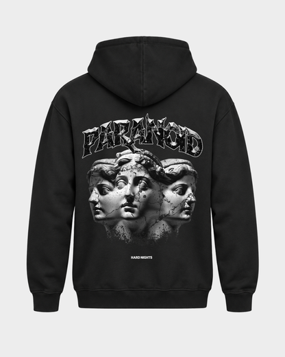 Paranoid Heads – Basic Hoodie in Jet Black – Rückansicht