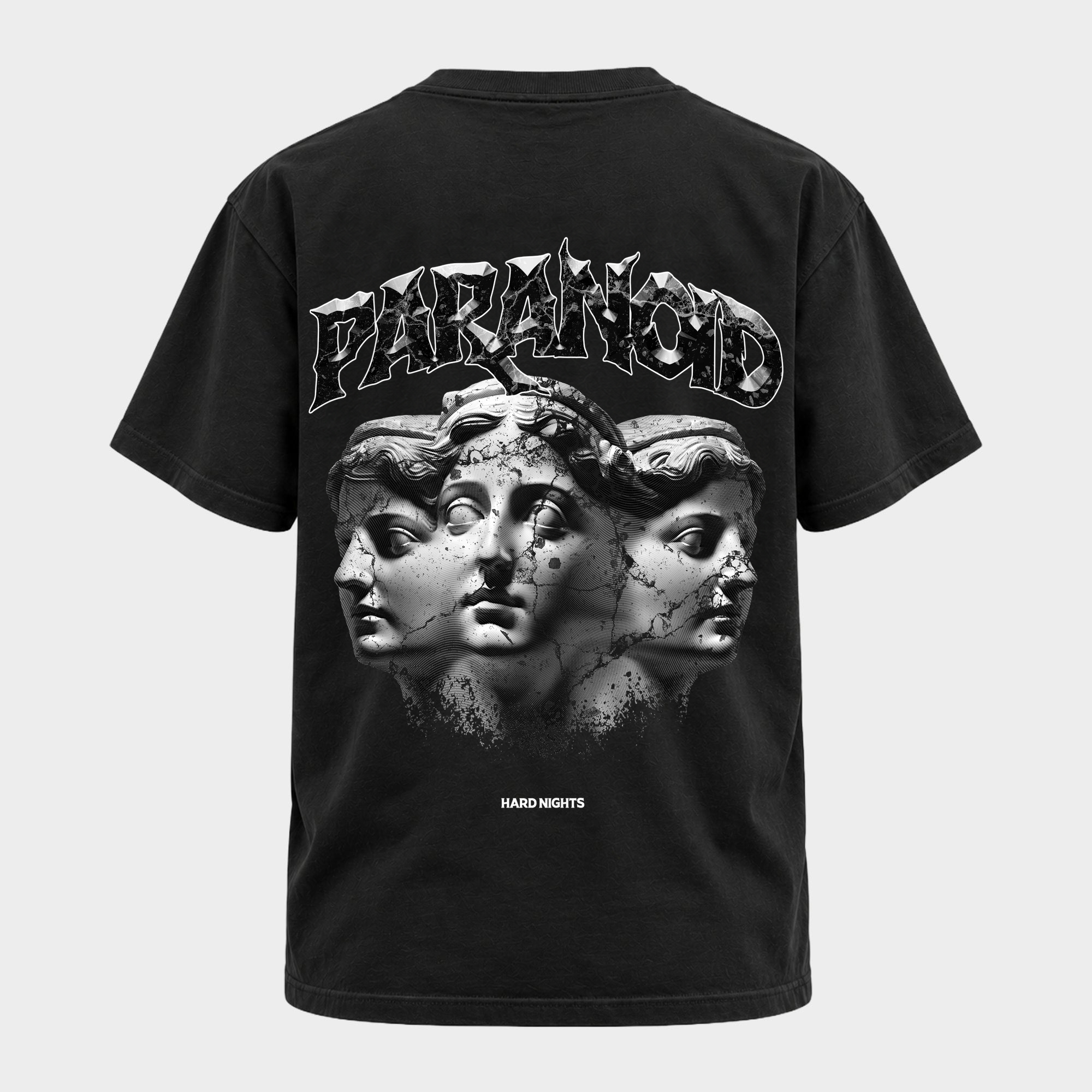 Paranoid Heads – Basic Shirt in Black – Rückansicht