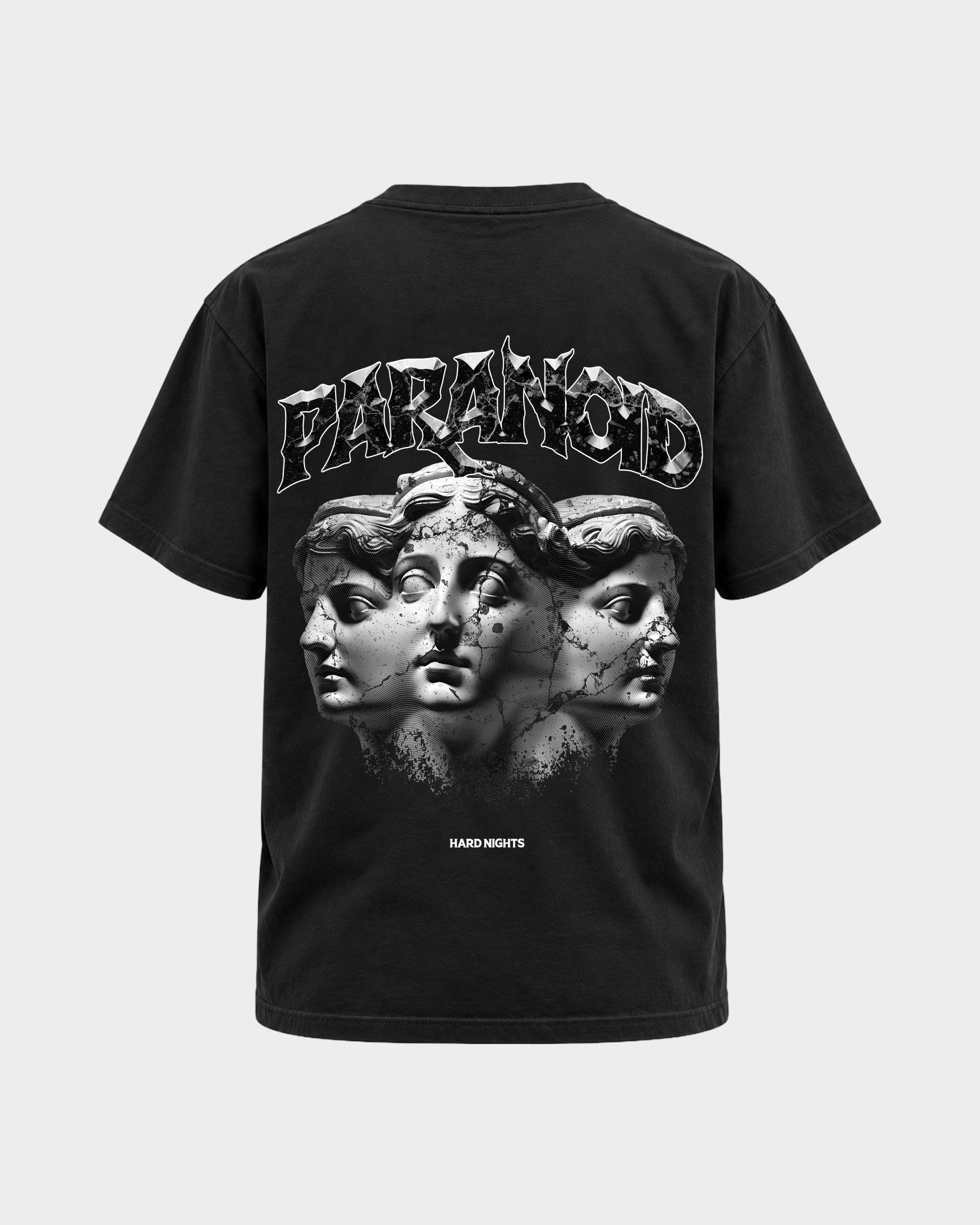 Paranoid Heads – Basic Shirt in Black – Rückansicht