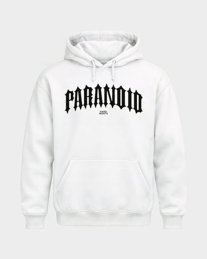 Paranoid Snake – Basic Hoodie in Weiß, Frontprint – Hard Nights