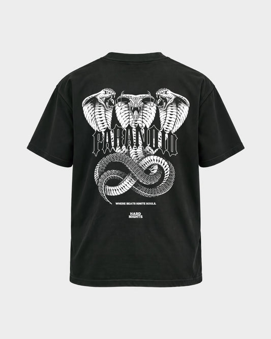 Paranoid Snake – Basic Shirt in Schwarz, Rückenprint – Hard Nights
