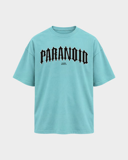Paranoid Snake – Oversized Shirt in Berylblau, Frontprint – Hard Nights