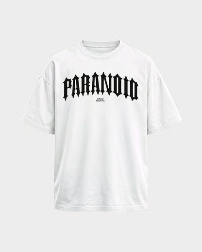 Paranoid Snake – Oversized Shirt in Weiß, Frontprint – Hard Nights