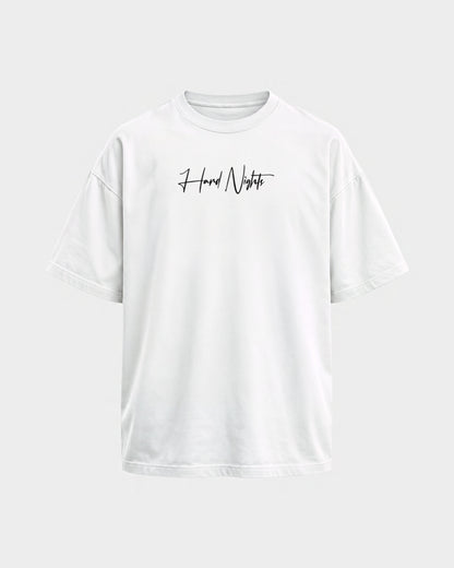 Passion flower – Oversized Shirt in Weiß, Frontprint – Hard Nights
